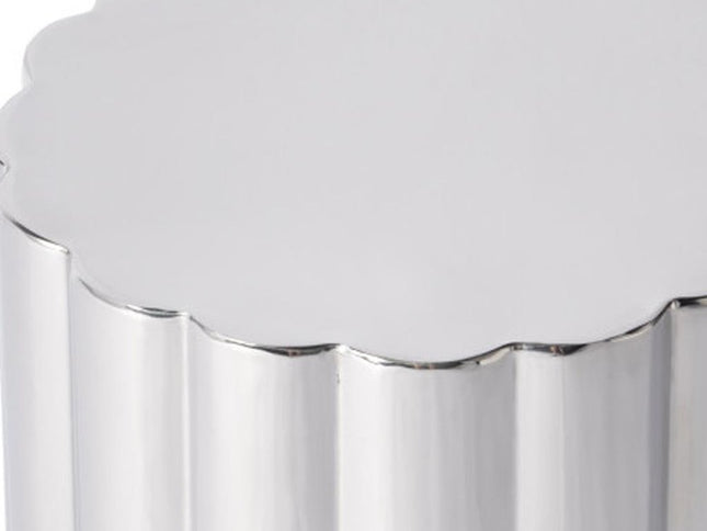 18" Silver Stainless Steel Block End Table