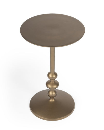 19" Bronze Aluminum Round Drink Size Pedestal End Table