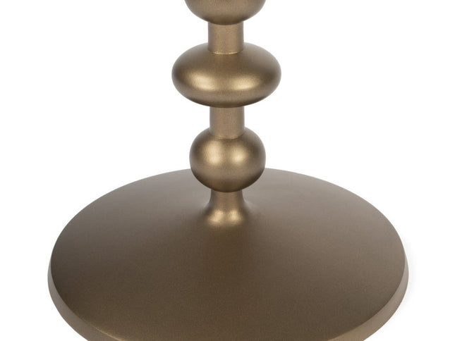 19" Bronze Aluminum Round Drink Size Pedestal End Table