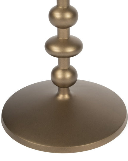 19" Bronze Aluminum Round Drink Size Pedestal End Table