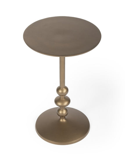 19" Bronze Aluminum Round Drink Size Pedestal End Table