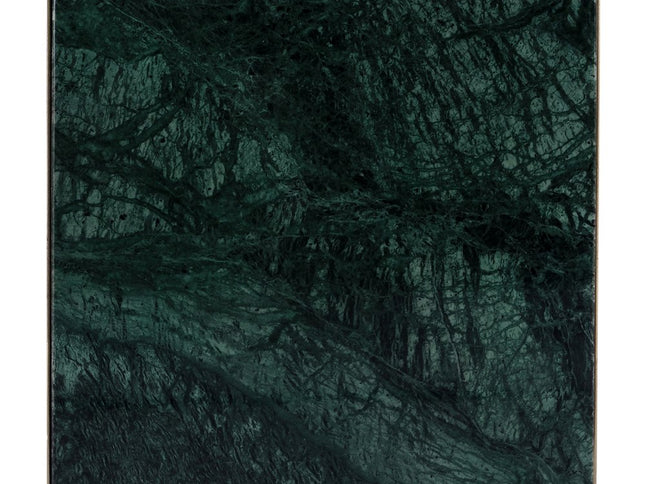 24" Green and Gold Marble and Iron Square End Table With Shelf