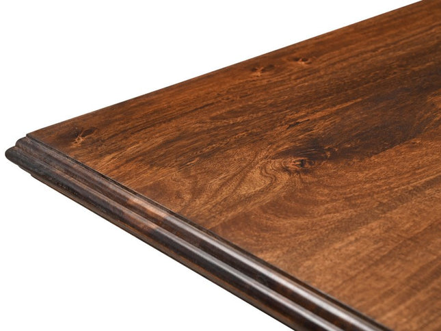 Seven Piece Brown Solid Wood Dining Set with Six Chairs