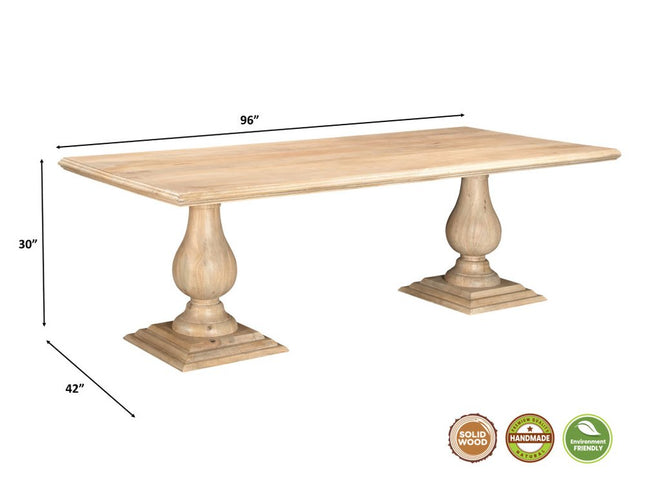 11 Piece Beige Solid Wood Dining Set with 10