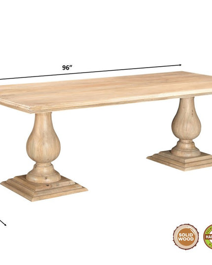 11 Piece Beige Solid Wood Dining Set with 10