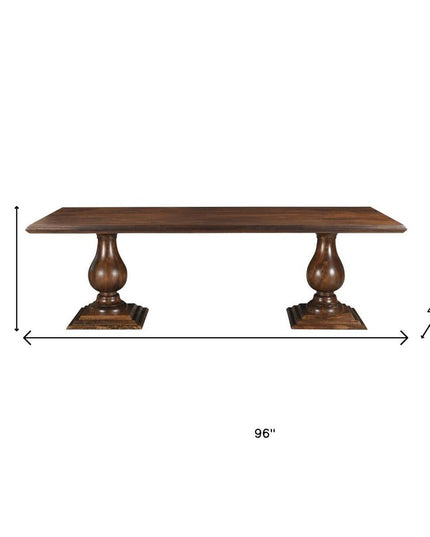 11 Piece Brown Solid Wood Dining Set with 10