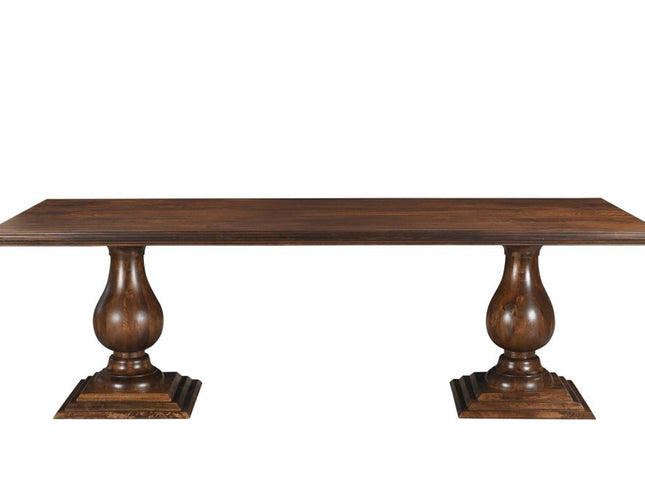 11 Piece Brown Solid Wood Dining Set with 10