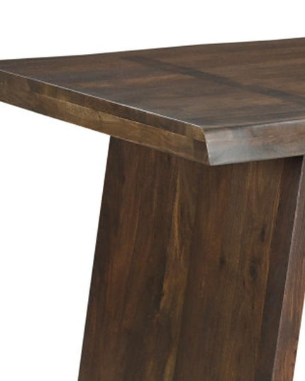 Seven Piece Brown Solid Wood Dining Set with Six Chairs