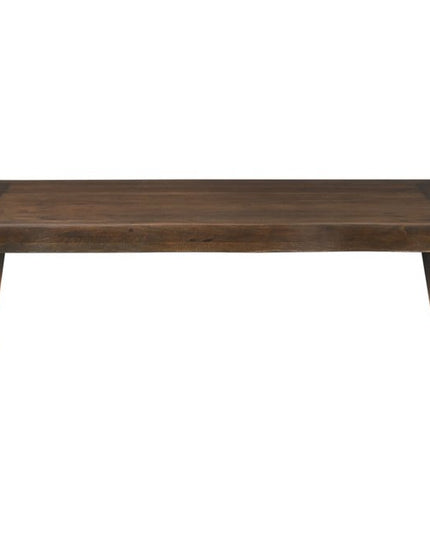 Seven Piece Brown Solid Wood Dining Set with Six Chairs