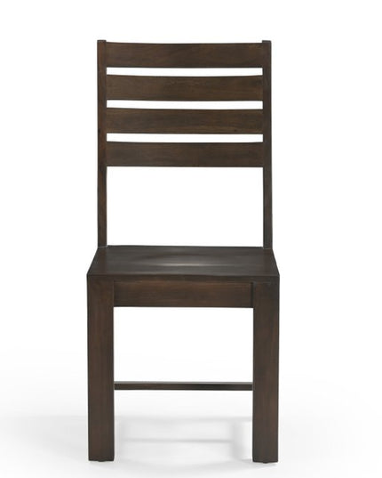 Seven Piece Brown Solid Wood Dining Set with Six Chairs