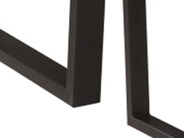 Six Piece Brown and Black Solid Wood Dining Set with Four Chairs