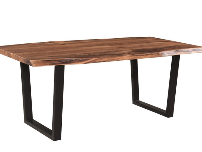 Six Piece Brown and Black Solid Wood Dining Set with Four Chairs