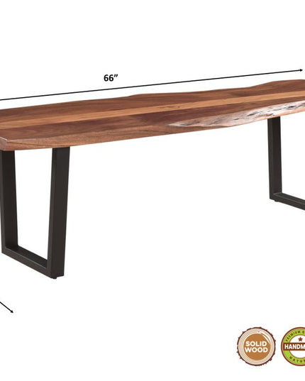 Six Piece Brown and Black Solid Wood Dining Set with Four Chairs