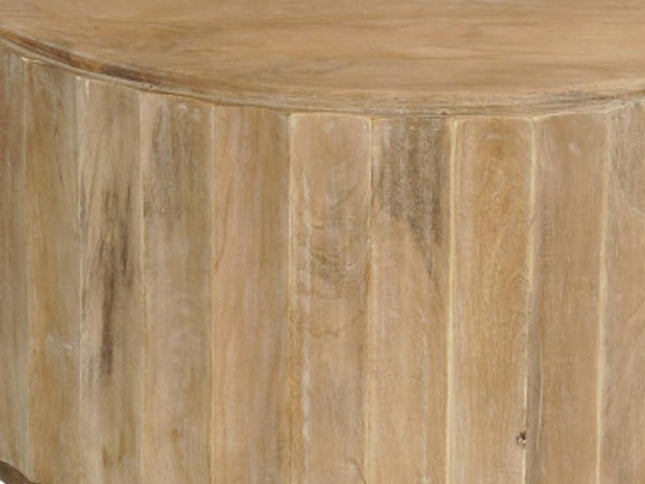 36" Brown Solid Wood Round Solid Coffee Table