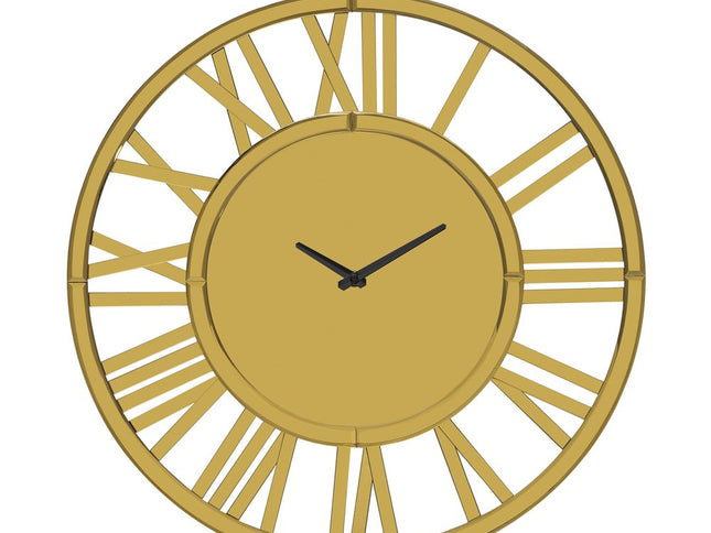 43" Gold Mirrored Acrylic Silent Analog Circle Wall Clock