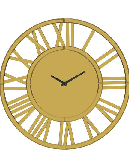 43" Gold Mirrored Acrylic Silent Analog Circle Wall Clock