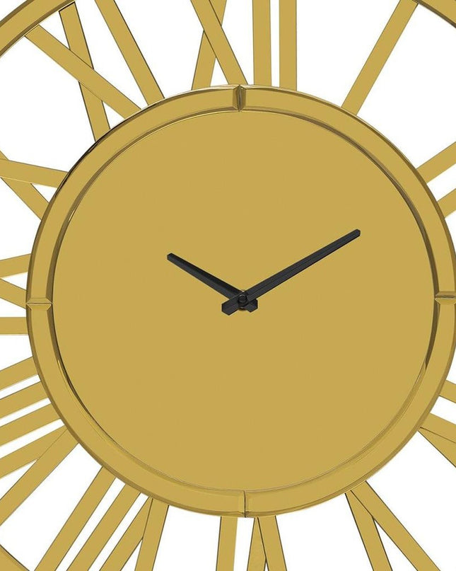 43" Gold Mirrored Acrylic Silent Analog Circle Wall Clock