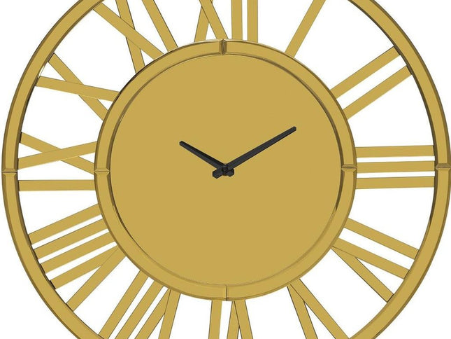 43" Gold Mirrored Acrylic Silent Analog Circle Wall Clock