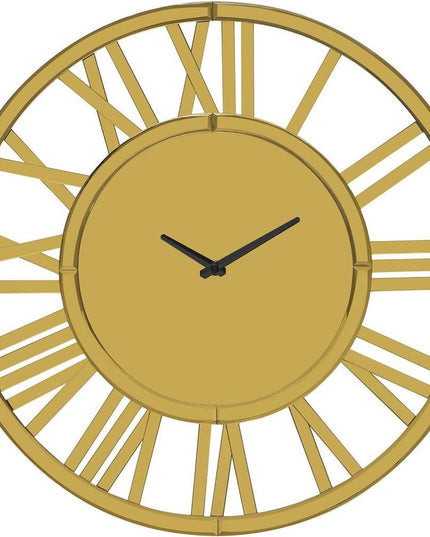 43" Gold Mirrored Acrylic Silent Analog Circle Wall Clock