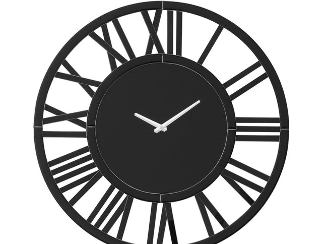 43" Black Mirrored Acrylic Silent Analog Circle Wall Clock