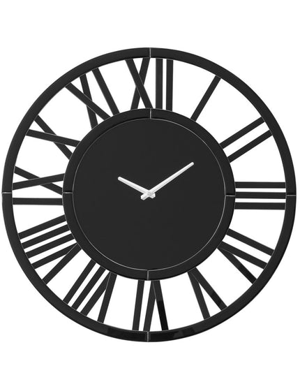 43" Black Mirrored Acrylic Silent Analog Circle Wall Clock