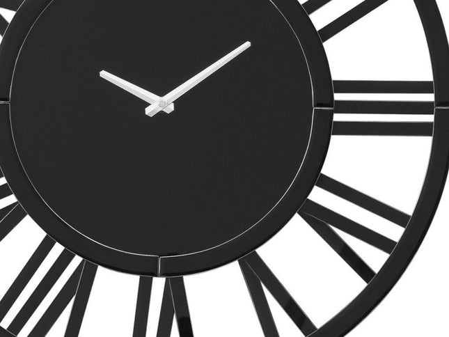 43" Black Mirrored Acrylic Silent Analog Circle Wall Clock