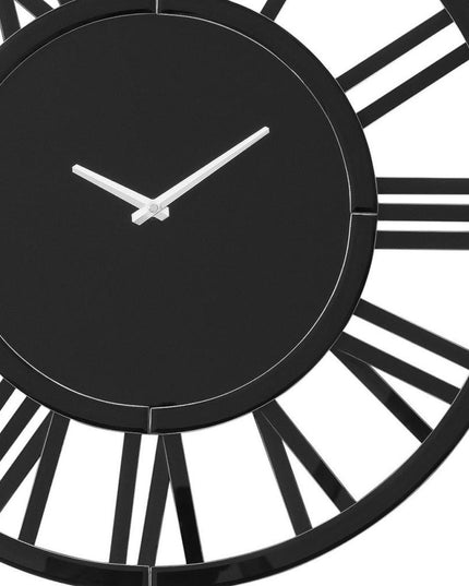 43" Black Mirrored Acrylic Silent Analog Circle Wall Clock