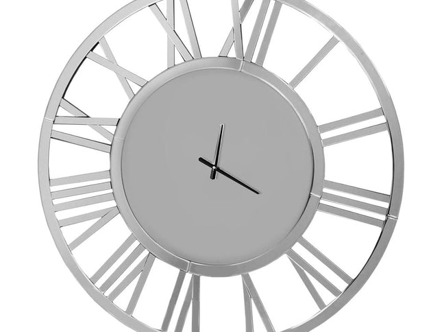 37" Silver Acrylic Silent Analog Round Wall Clock