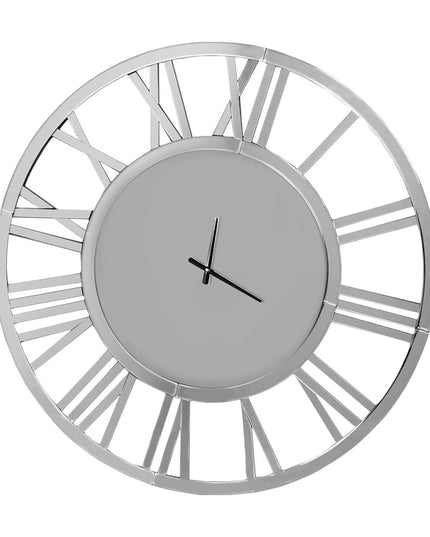 37" Silver Acrylic Silent Analog Round Wall Clock