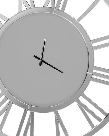 37" Silver Acrylic Silent Analog Round Wall Clock
