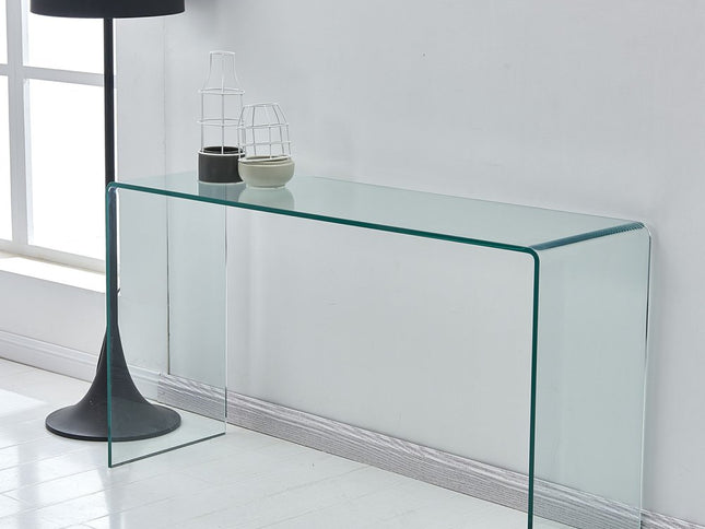 43" Clear Glass Solid Console Table