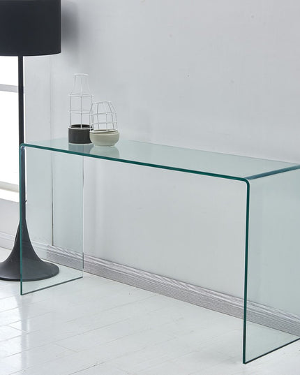 43" Clear Glass Solid Console Table