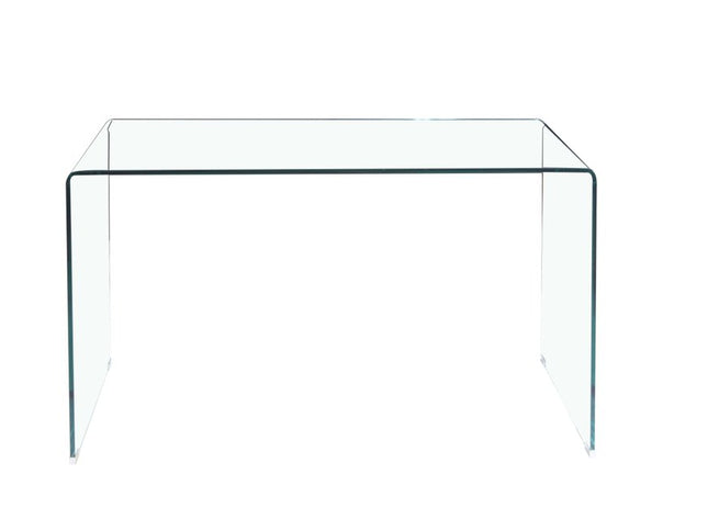 43" Clear Glass Solid Console Table