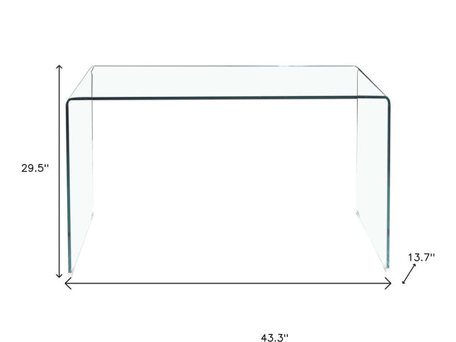 43" Clear Glass Solid Console Table