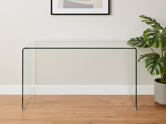 43" Clear Glass Solid Console Table