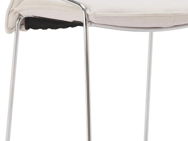 White Wood and Fabric Bar Chair