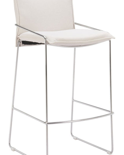 White Wood and Fabric Bar Chair