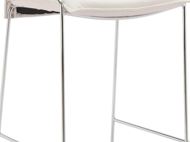 White Wood and Fabric Bar Chair