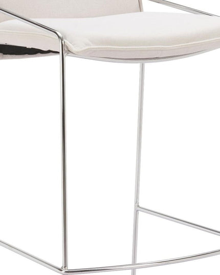 White Wood and Fabric Bar Chair