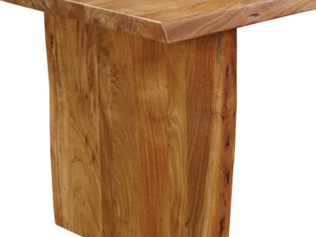 Seven Piece Brown Solid Wood Dining Set with Six Chairs