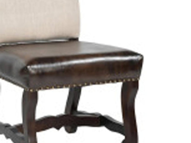 Nine Piece Brown Solid Wood Dining Set with Eight Chairs