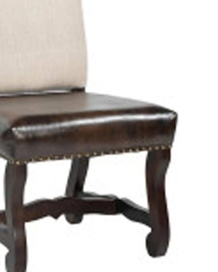 Nine Piece Brown Solid Wood Dining Set with Eight Chairs