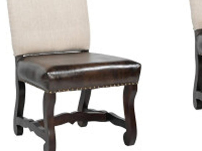 Nine Piece Brown Solid Wood Dining Set with Eight Chairs