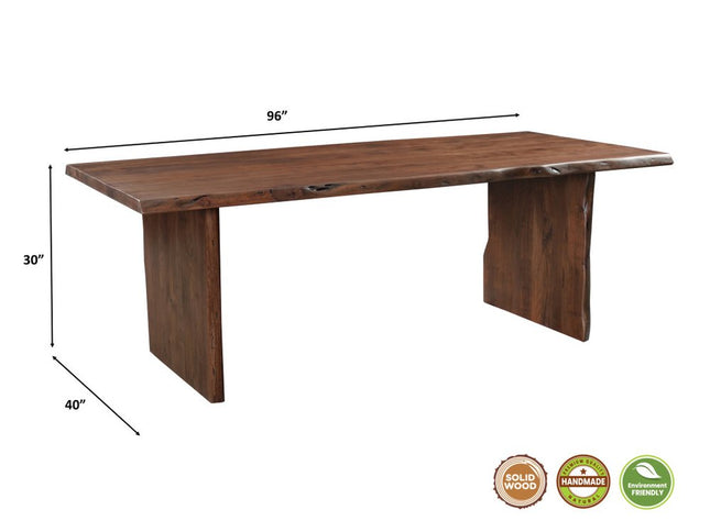 11 Piece Brown Solid Wood Dining Set with 10