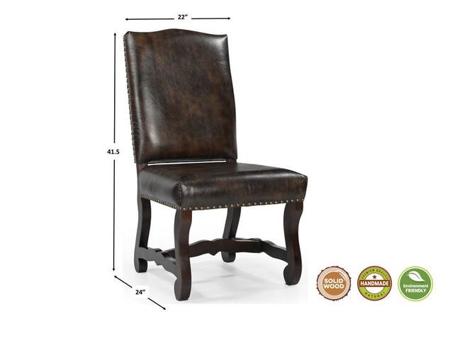 11 Piece Brown Solid Wood Dining Set with 10