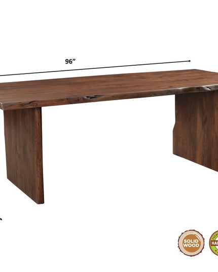 11 Piece Brown Solid Wood Dining Set with 10