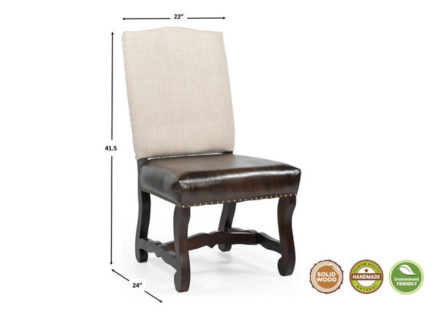 11 Piece Brown Solid Wood Dining Set with 10