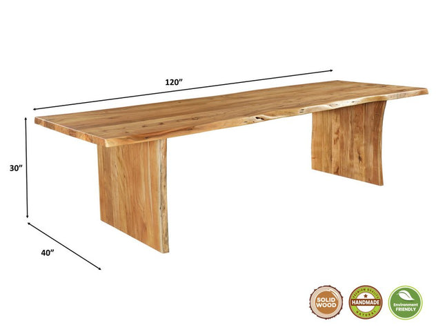 15 Piece Brown Solid Wood Dining Set with 14