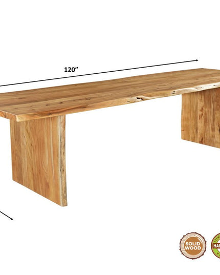 15 Piece Brown Solid Wood Dining Set with 14