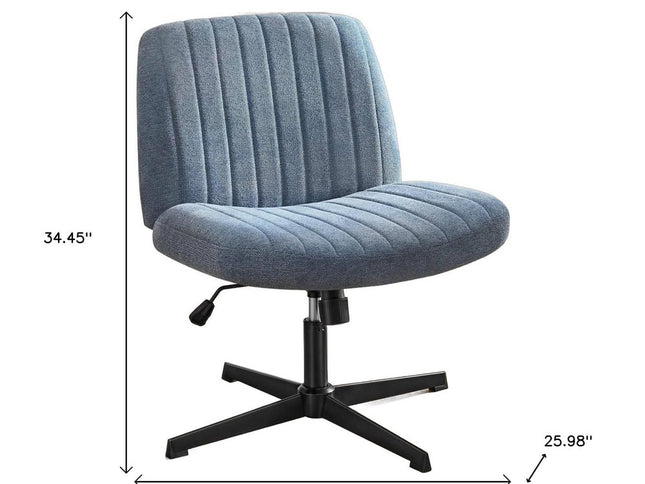 19" Black Tufted Swivel Lounge Chair